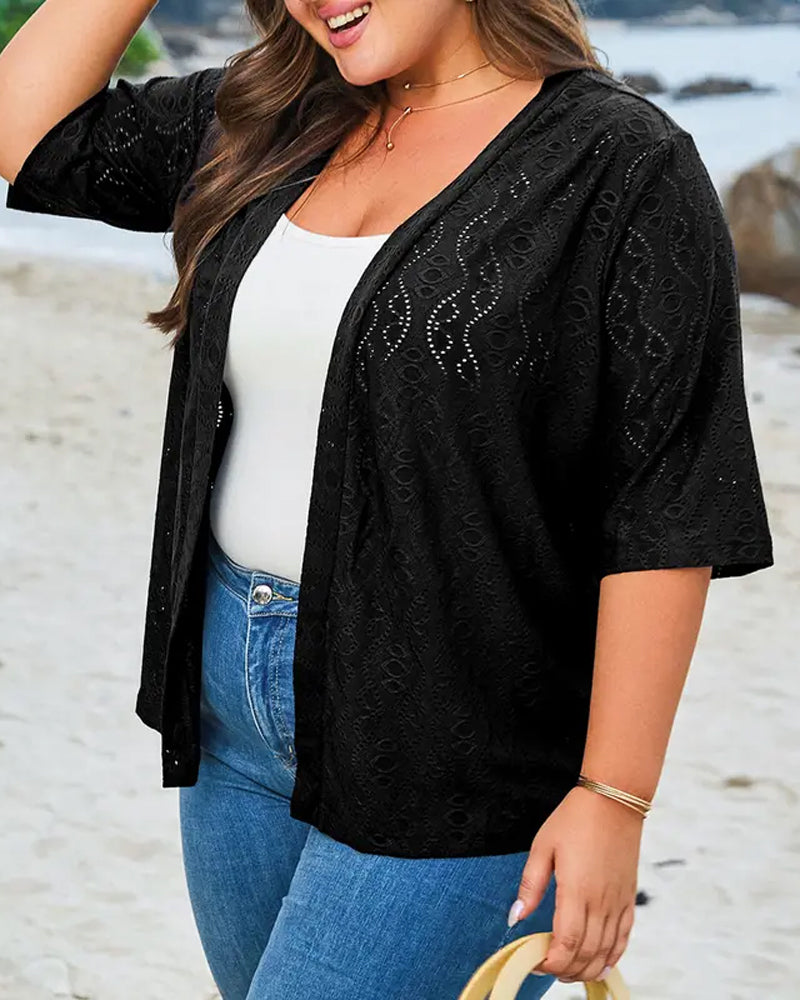 Hollow Out Short Sleeve Coat