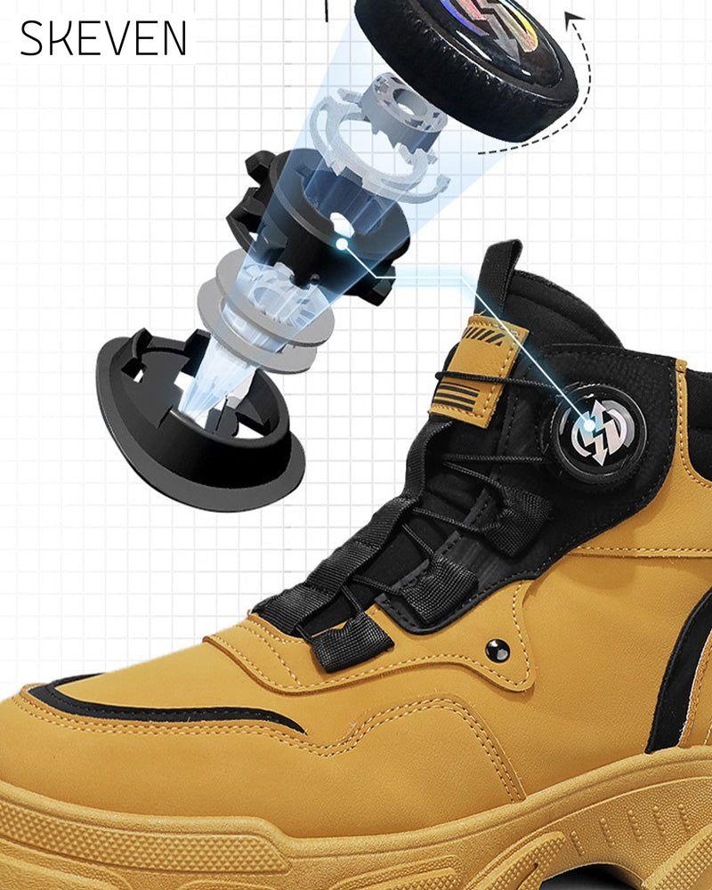 Herren-Arbeitsschuhe mit drehbarem Schnallenverschluss für den Outdoor-Bereich 🔄👞 – Wasserdicht 💦, rutschfest 🚶‍♂️, bequem, atmungsaktiv 🌬️