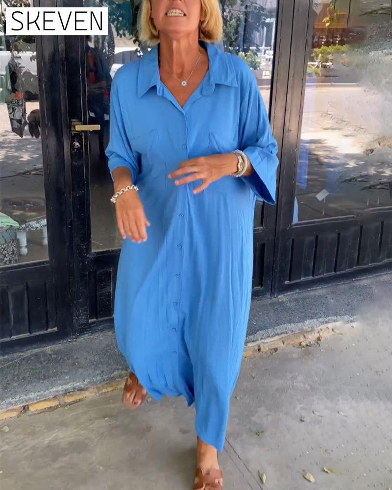 Kleid mit lockerem Schlitzrevers