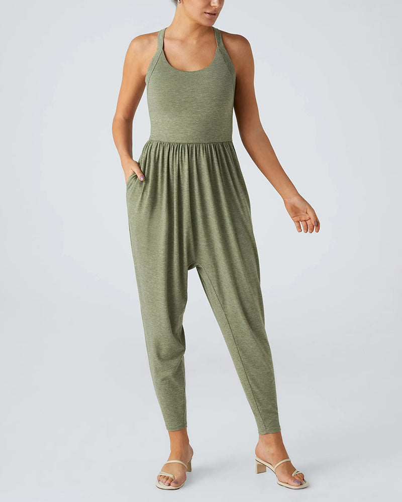 Women's Backless Cuffed Jumpsuit