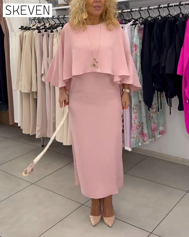 Modisches, elegantes Kleid mit Rundhalsausschnitt
