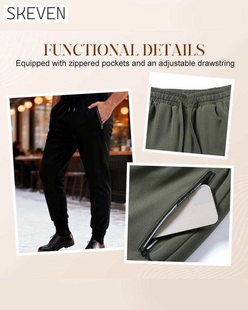 Pantalon imperméable doublé chaud à cordon de serrage pour homme