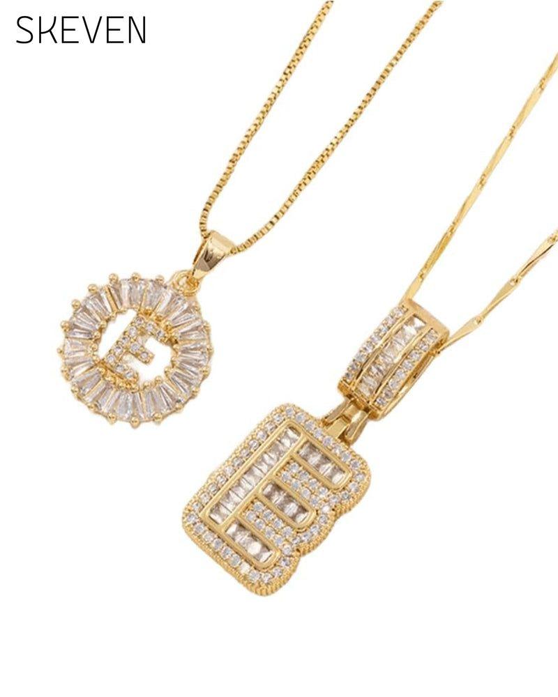 Initial Letter Pendant Necklaces -2 Pack