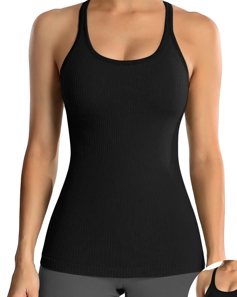 Built-in bra racerback tank top