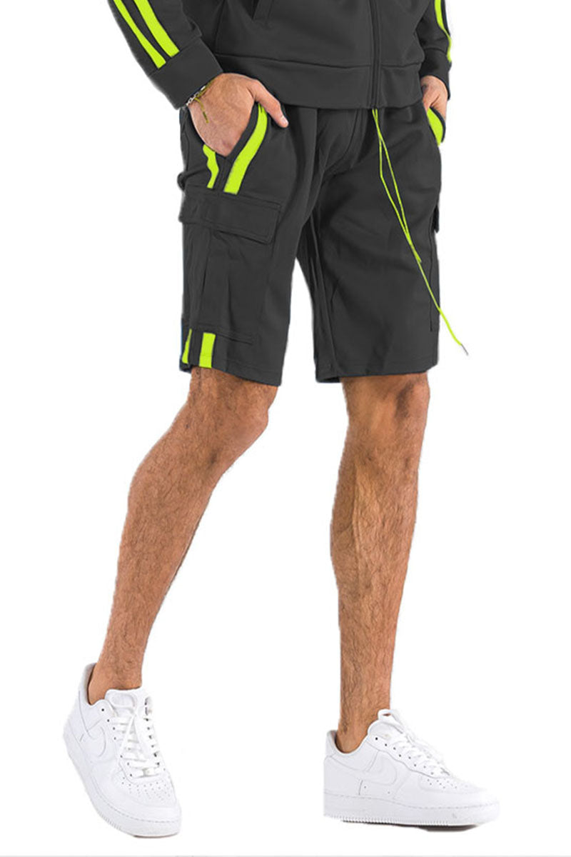 Two Stripe Cargo Short – Elastic Waist & Drawstring