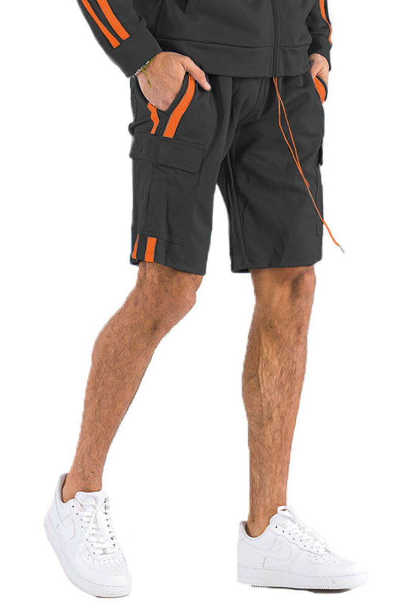Two Stripe Cargo Short – Elastic Waist & Drawstring