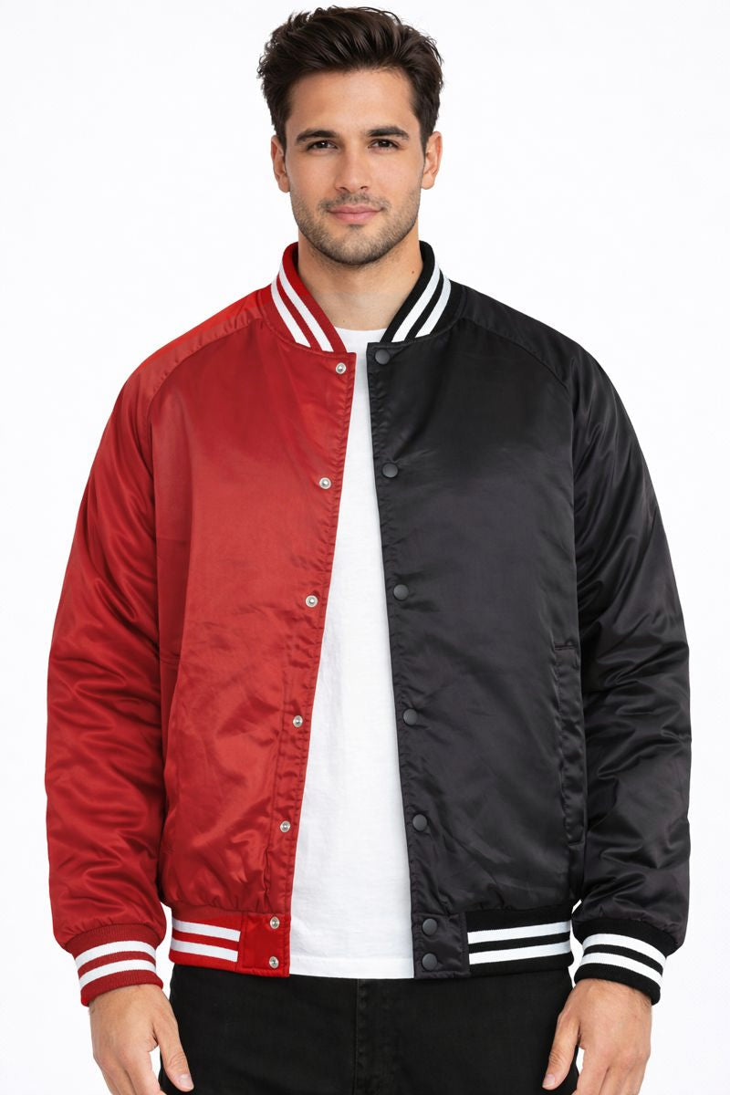Two-Tone Varsity Bomber Jacket