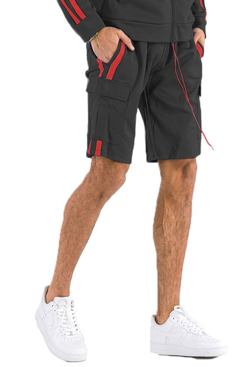 Two Stripe Cargo Short – Elastic Waist & Drawstring