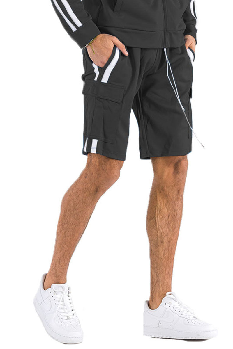 Two Stripe Cargo Short – Elastic Waist & Drawstring