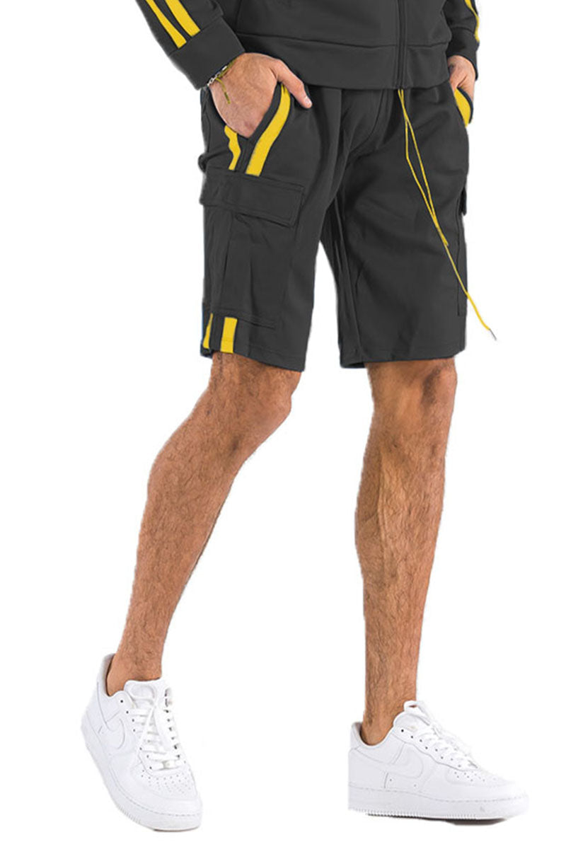 Two Stripe Cargo Short – Elastic Waist & Drawstring