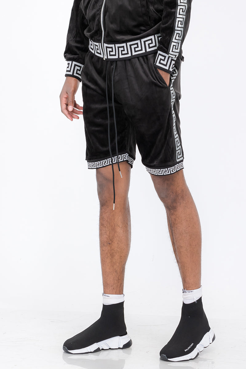 Status Velour Shorts – Elastic Waist Drawstring