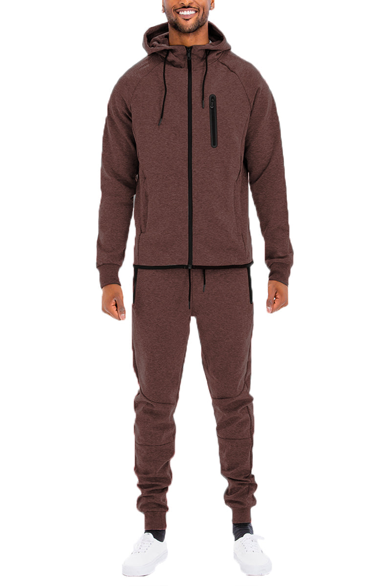 Solid Tech Sweat Set with Hoodie & Joggers
