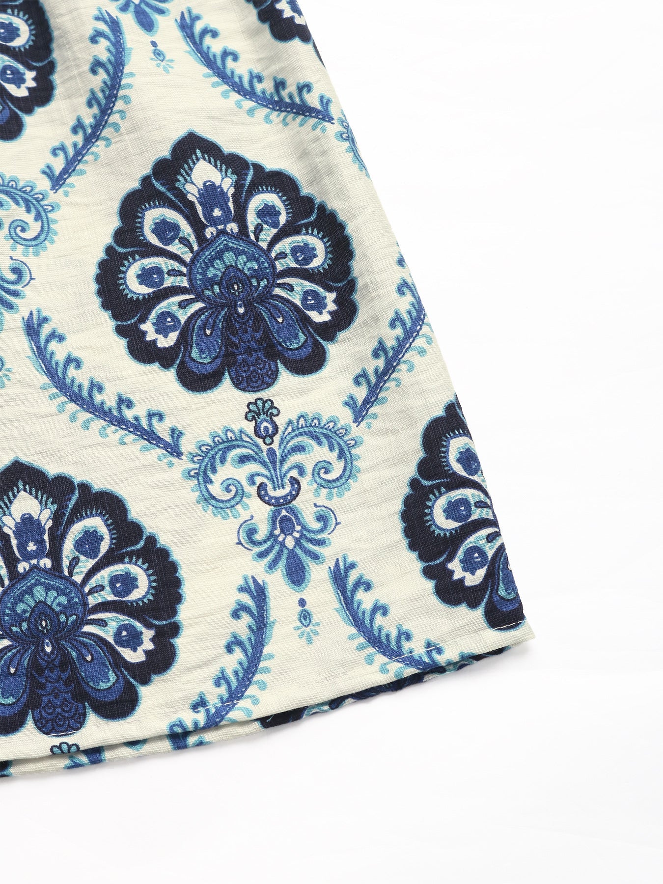 Printed Ruffled Cap Sleeves Midi Dress