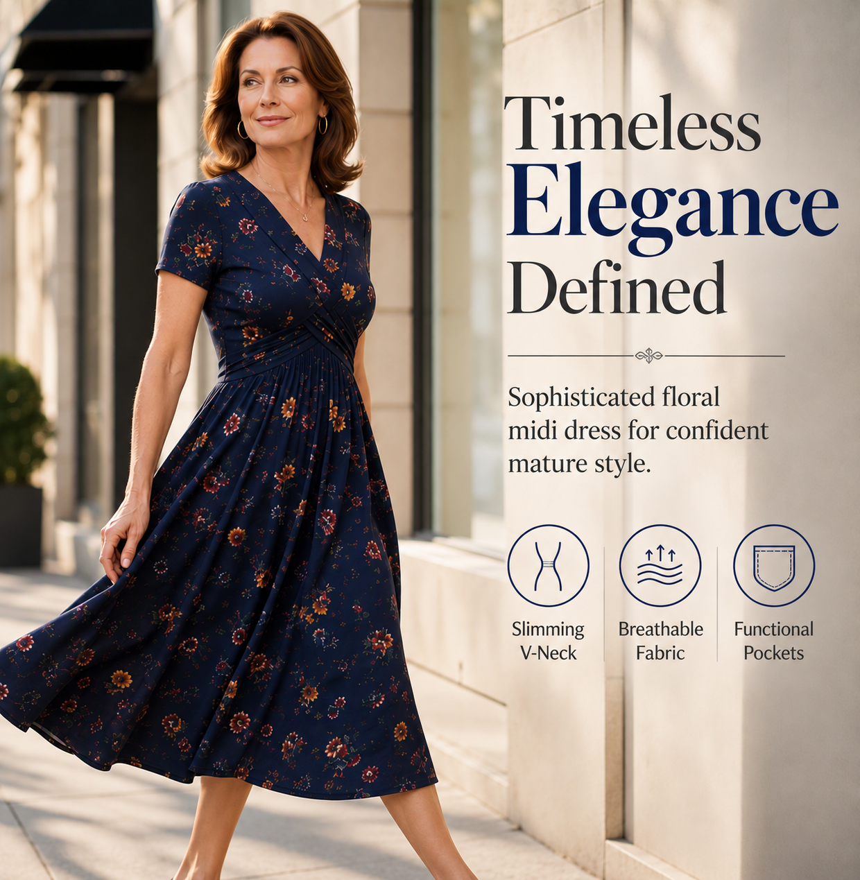 👗Women's V-Neck Floral Print Dress with Twist Waist
