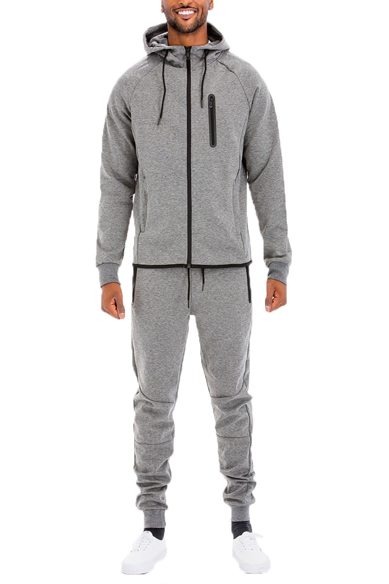 Solid Tech Sweat Set with Hoodie & Joggers