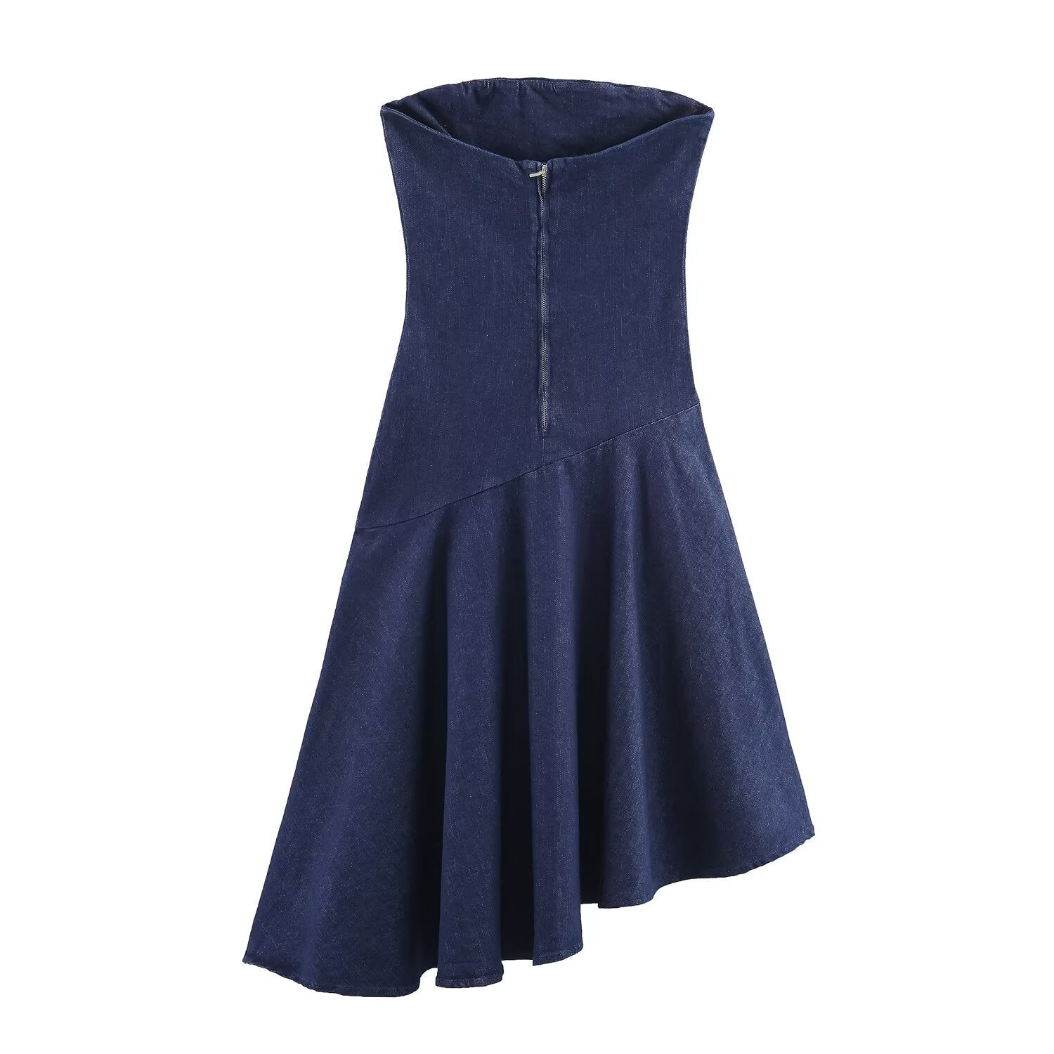 Strapless Midi Denim Dress