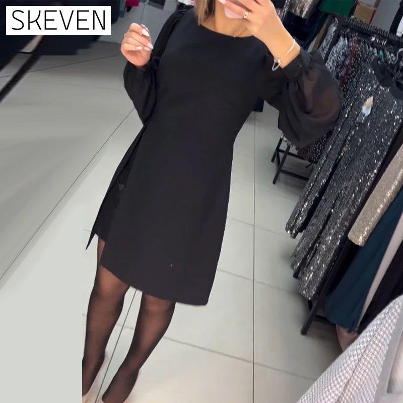 Elegantes einfarbiges Kleid