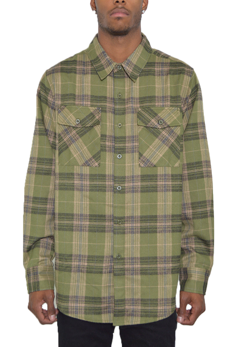 Men's Brushed Flannel Shirt – Cotton Blend