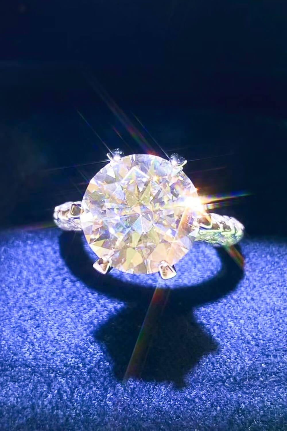 Blue Zone Planet |  Forever Love Side Stone Moissanite Ring