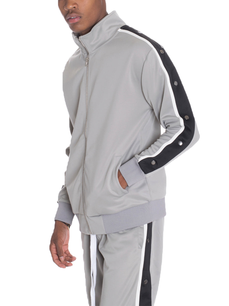 Jordann Snap Button Track Jacket – Regular Fit