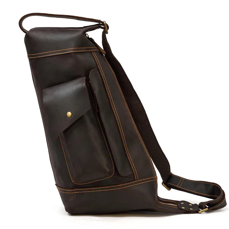 Genuine Leather Backpack Crazy Horse Leather Daypack