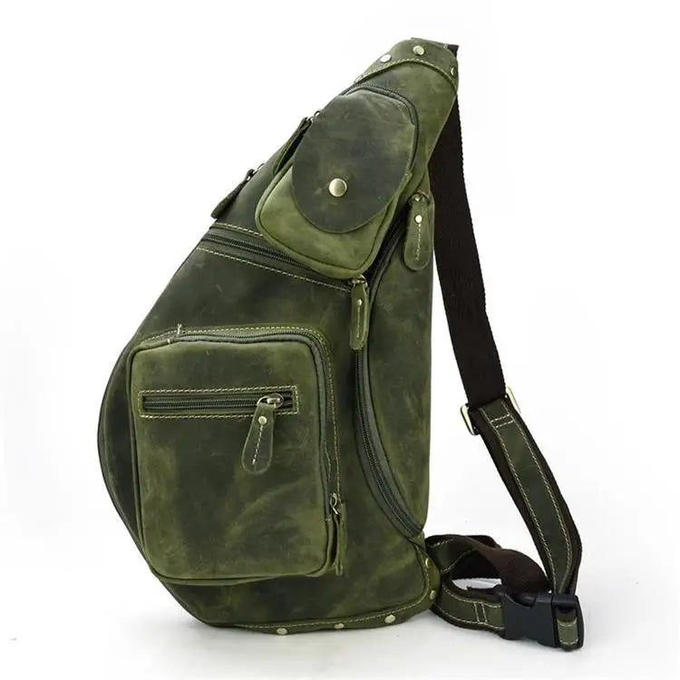 Quality Leather Mens Sling Shoulder Bag for Travel