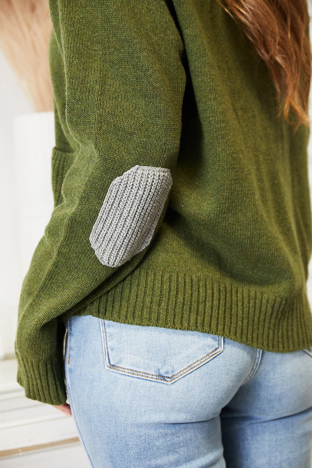 Heimish Strickjacke in voller Größe, langärmlig, V-Ausschnitt, mit Knopfleiste