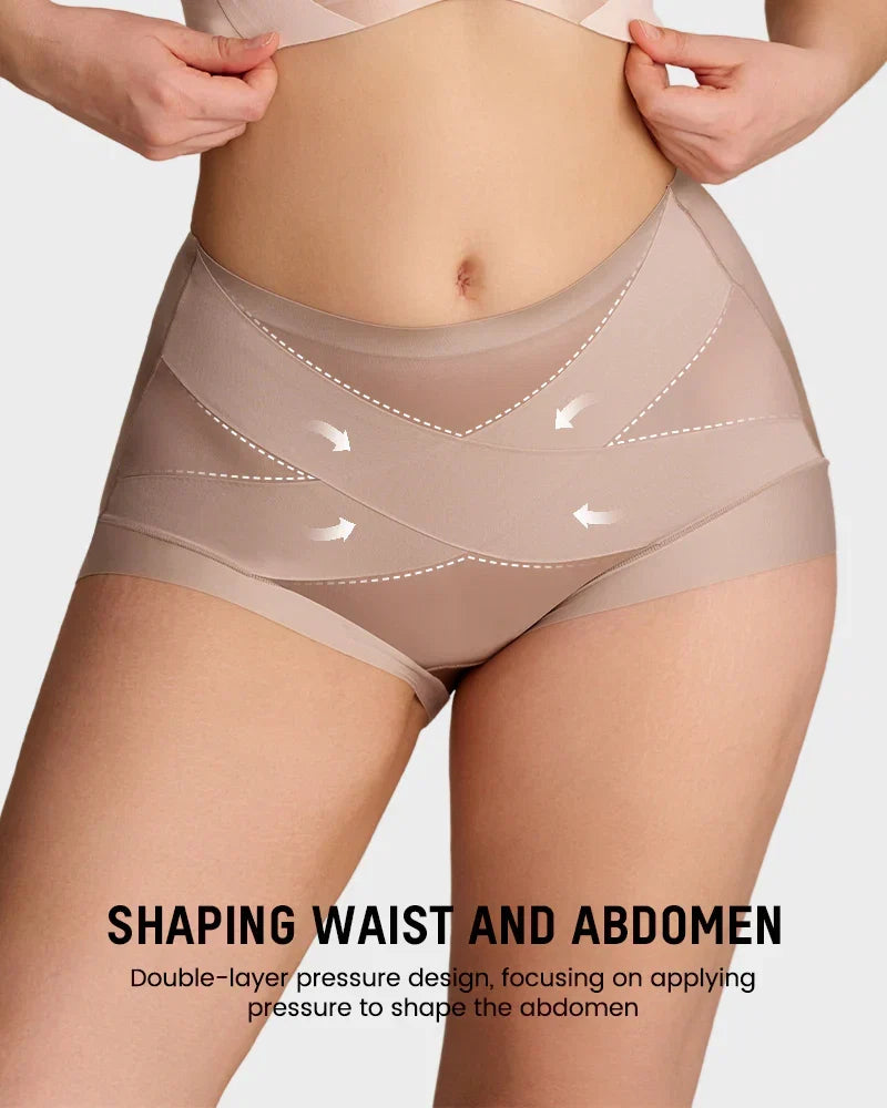 💖💖Last Day-Buy 1 Get 3 Packs💖Plus-Size High-Waist Cross Tummy Control Panties