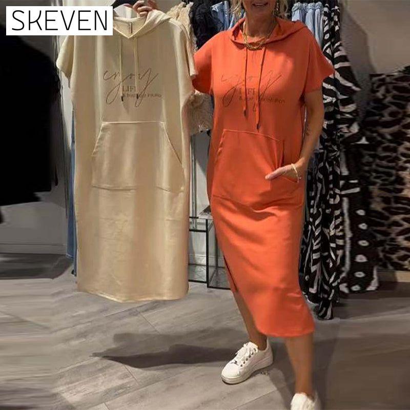 Hooded Casual Drawstring Dress