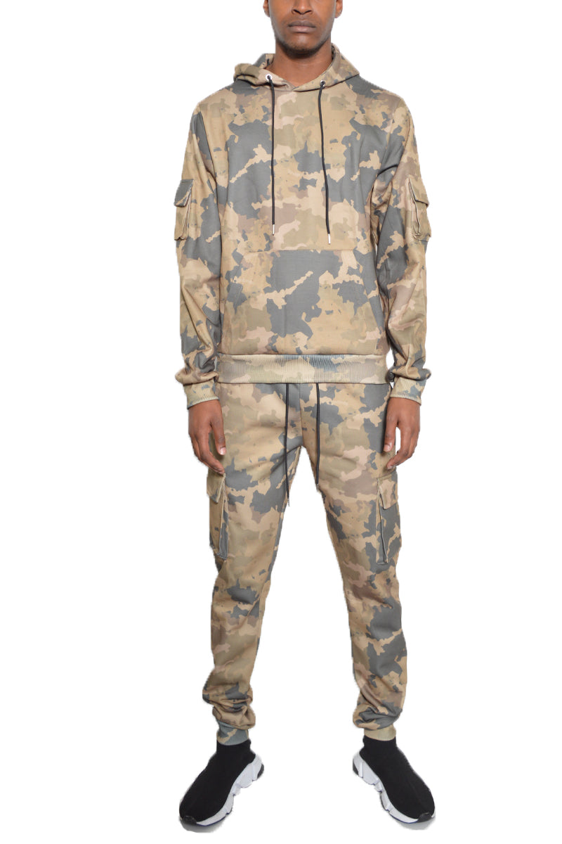 Men's Camo Pullover Hoodie Set