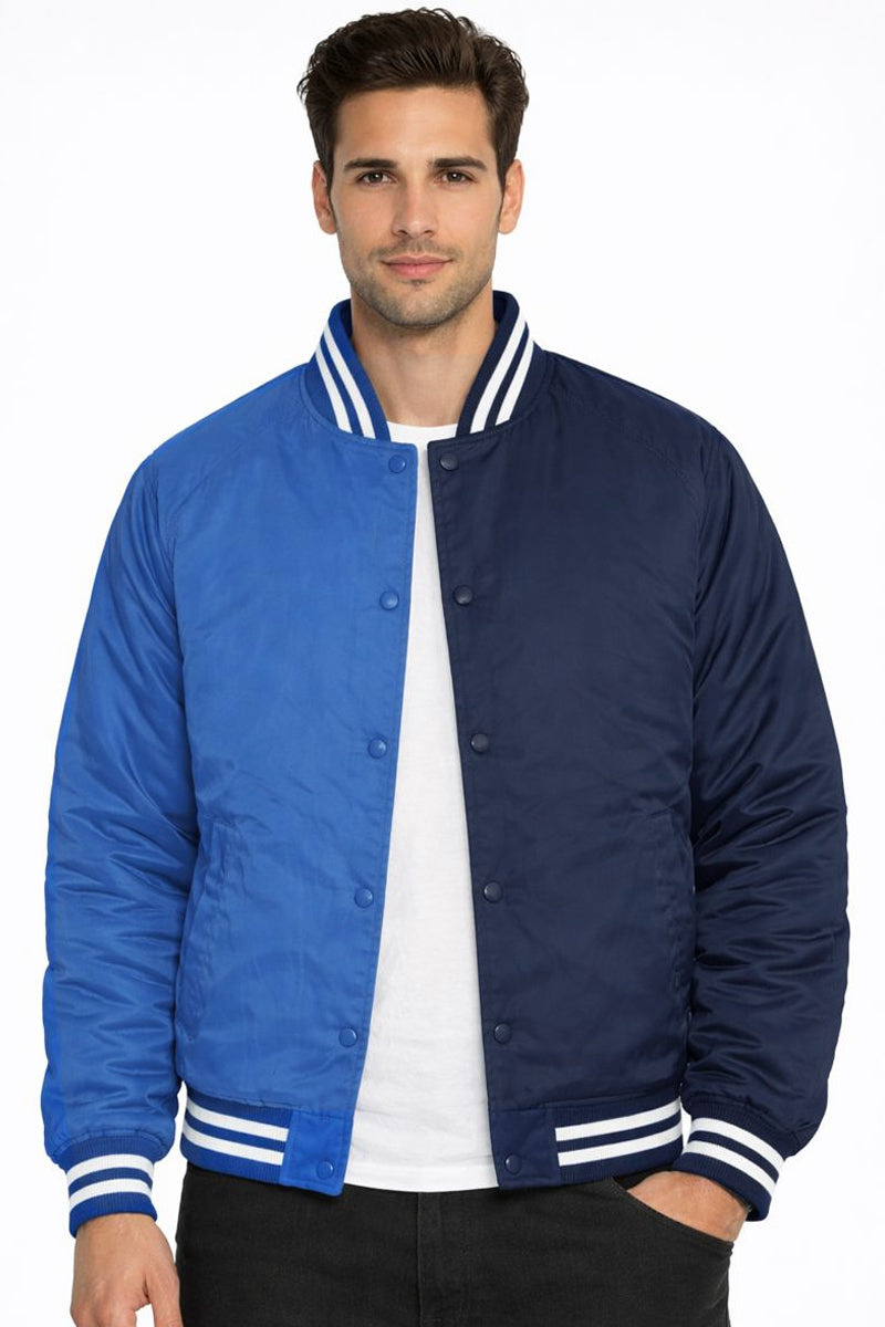 Two-Tone Varsity Bomber Jacket