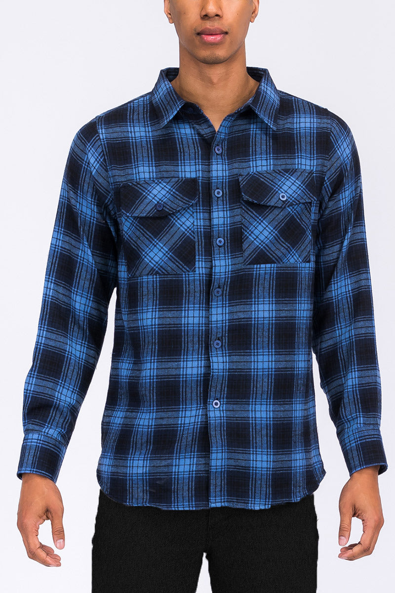 Men's Brushed Flannel Shirt – Cotton Blend