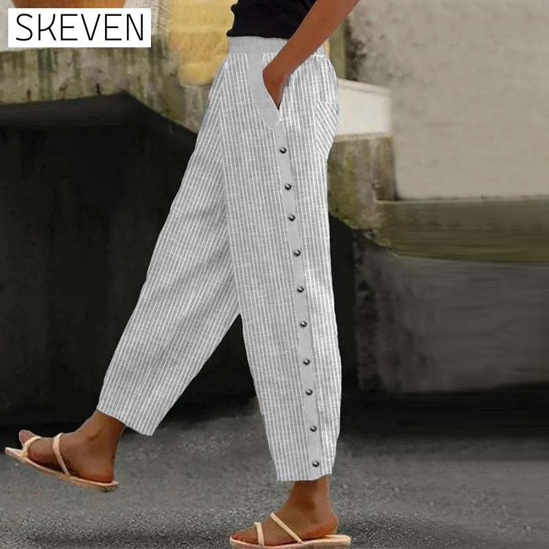 Casual Striped Trousers Gray best Best Sellings bottoms clothes pants Plus Size Sale Topseller