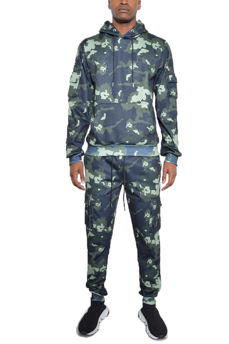 Men's Camo Pullover Hoodie Set