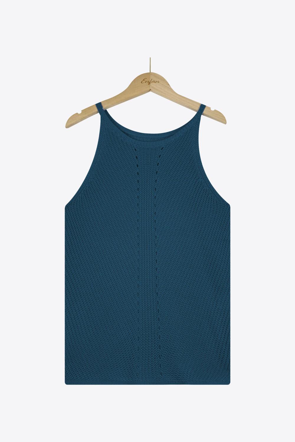 Tanktop mit durchbrochenem griechischem Halsausschnitt