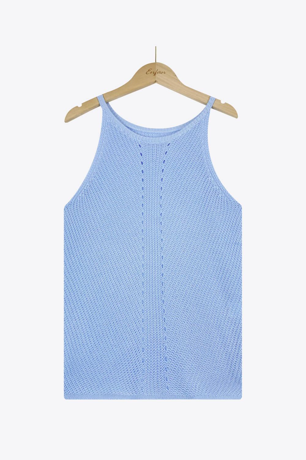 Tanktop mit durchbrochenem griechischem Halsausschnitt