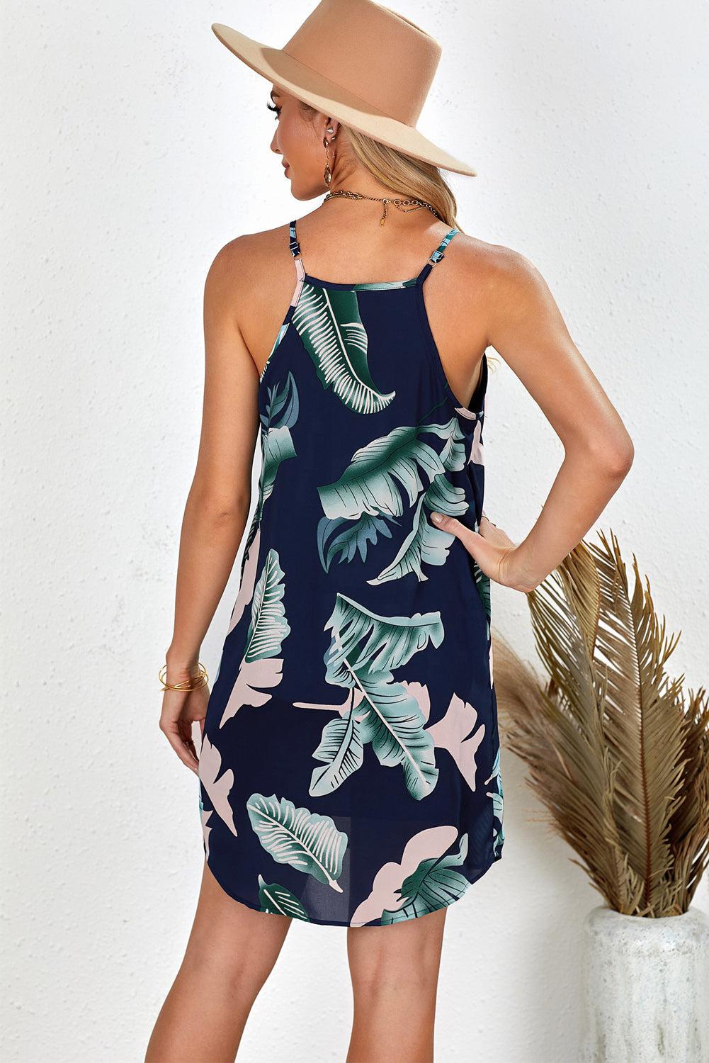 Ärmelloses Kleid mit Pfingstrosenmuster