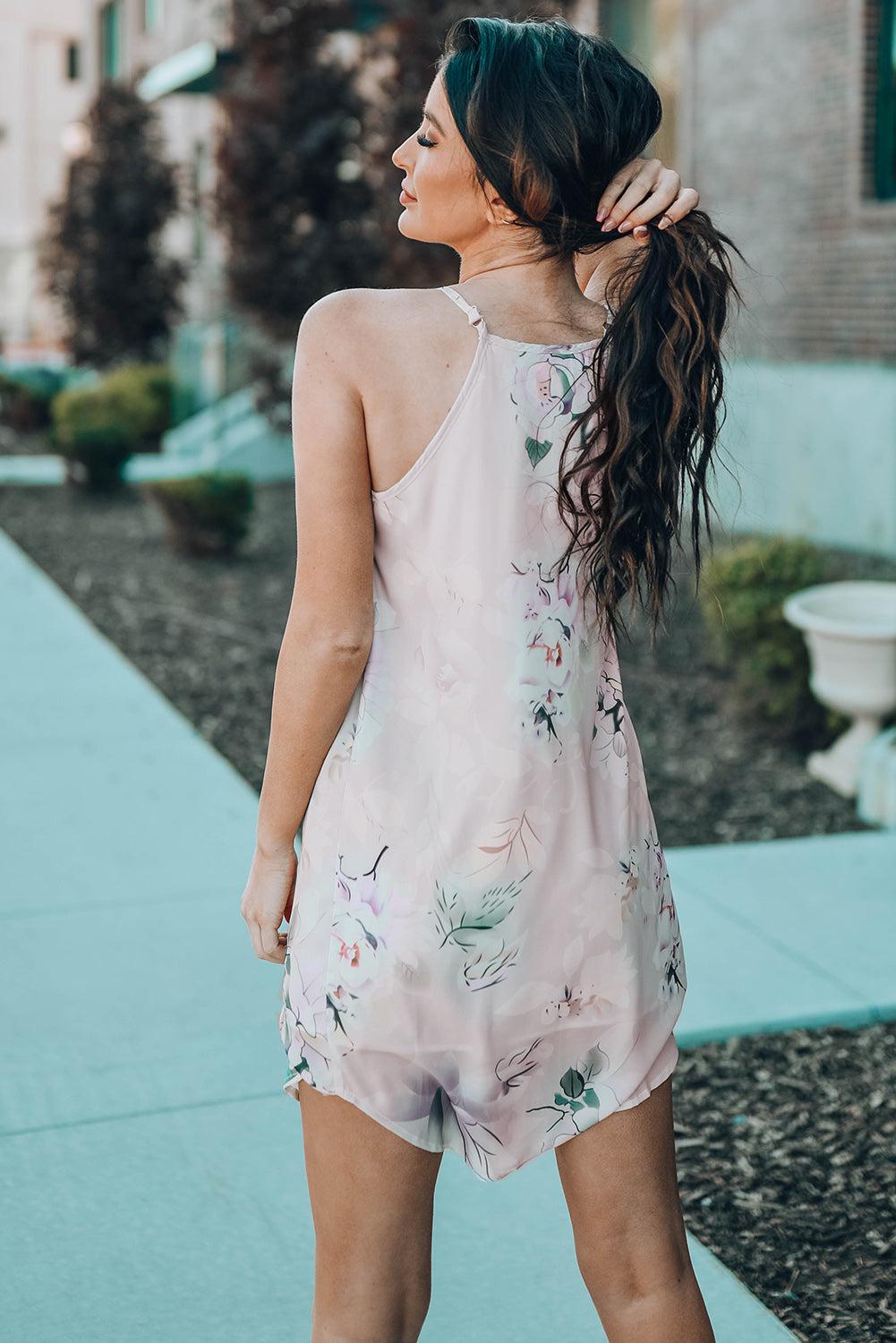 Ärmelloses Kleid mit Pfingstrosenmuster