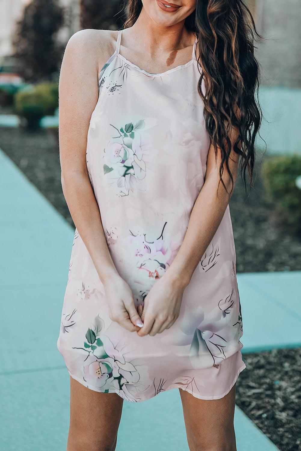 Ärmelloses Kleid mit Pfingstrosenmuster