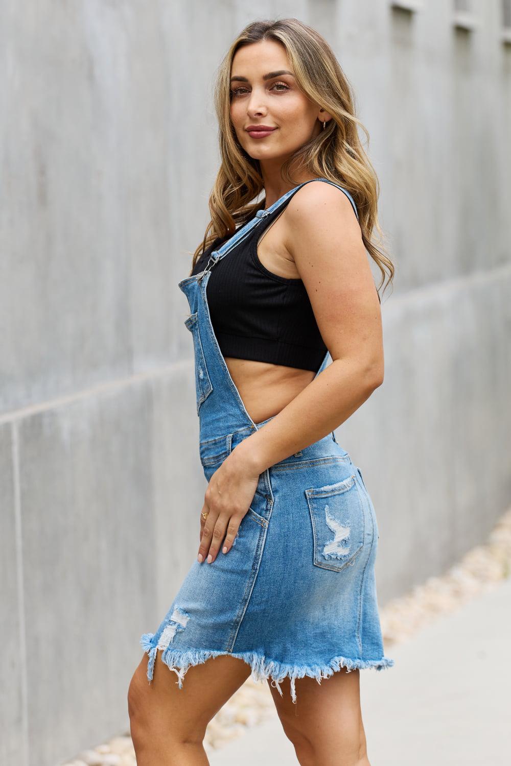 Blue Zone Planet | RISEN Olivia Denim Overall Minikleid