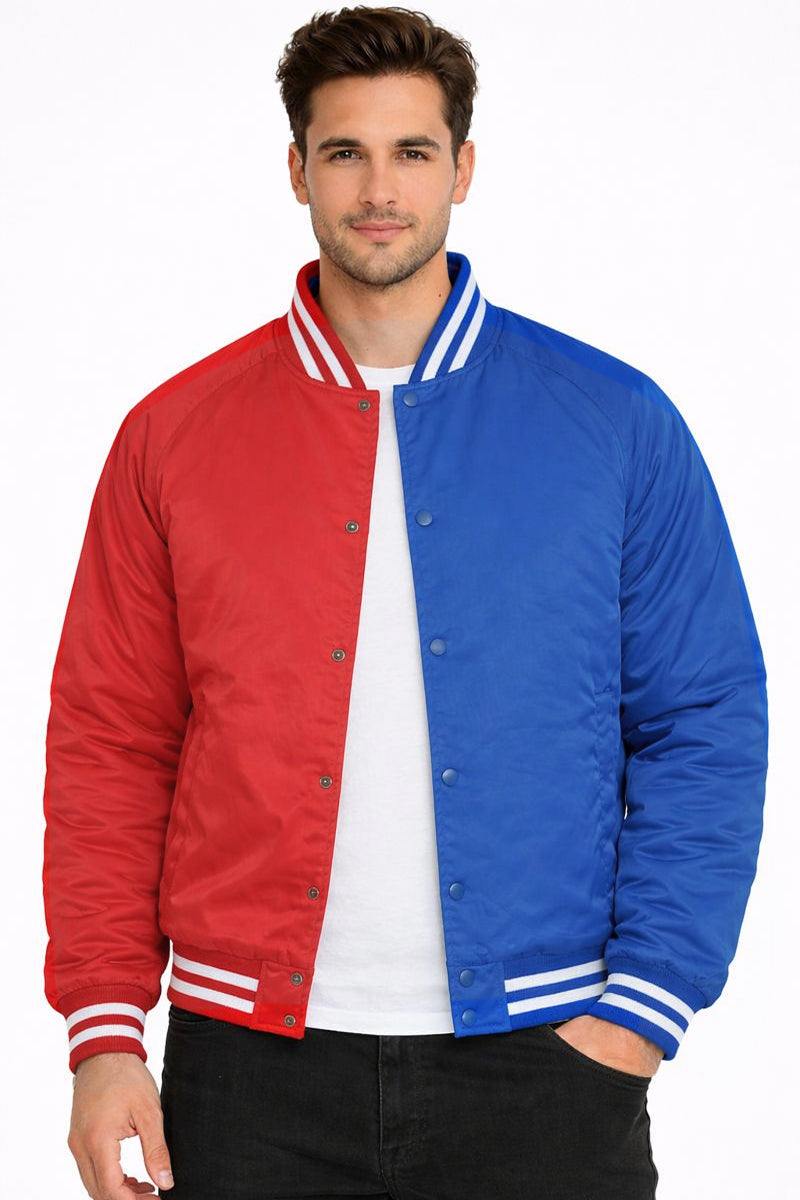 Two-Tone Varsity Bomber Jacket