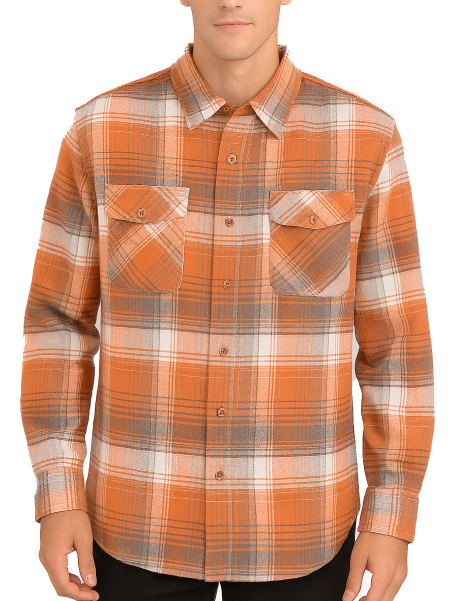 Men's Brushed Flannel Shirt – Cotton Blend