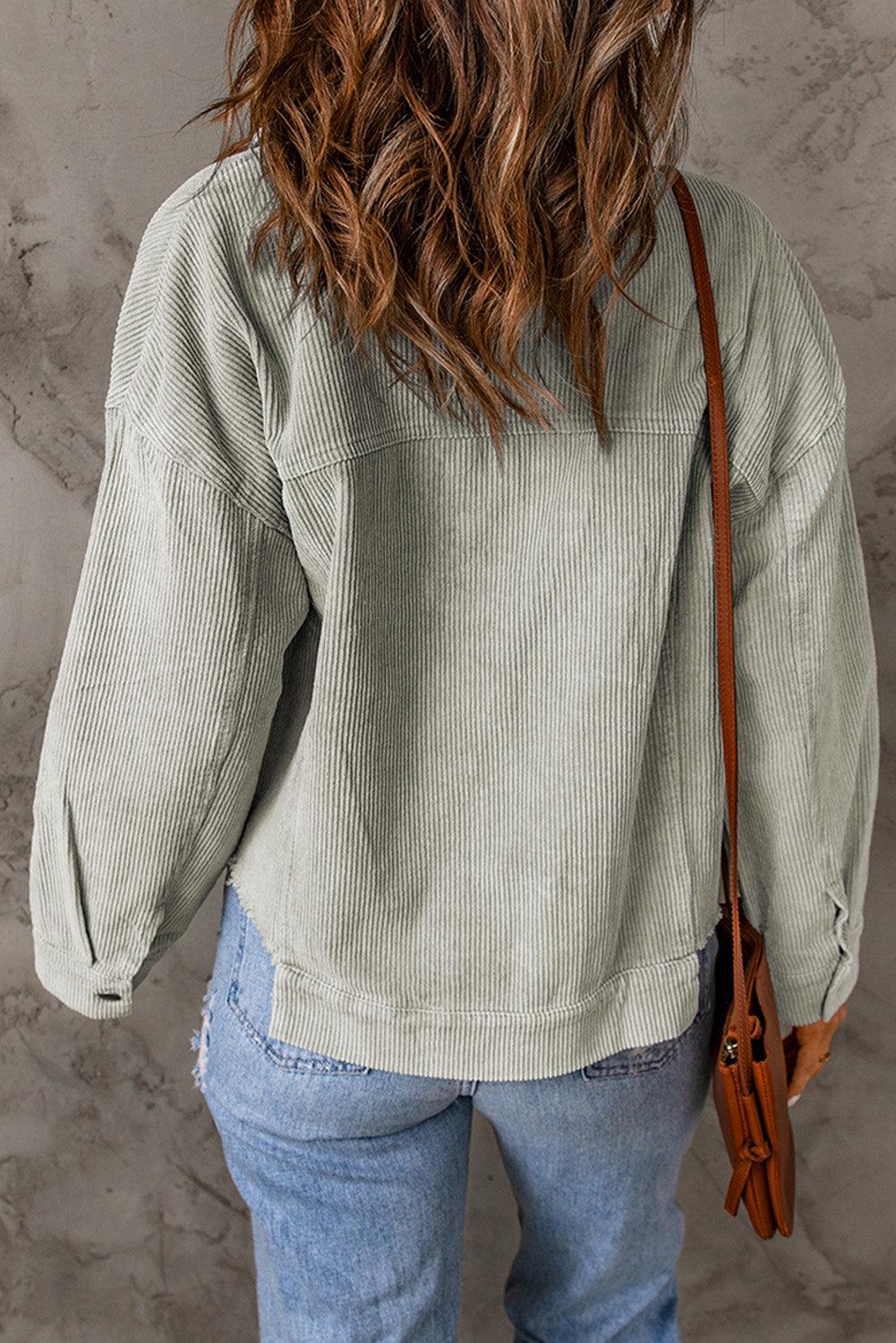 Blue Zone Planet | Cordjacke mit offenem Saum, Knopfleiste und Taschen