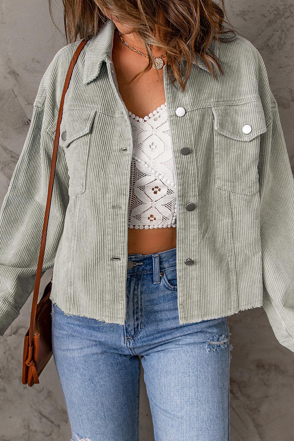Blue Zone Planet | Cordjacke mit offenem Saum, Knopfleiste und Taschen