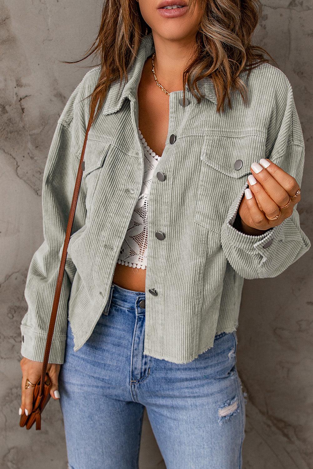 Blue Zone Planet | Cordjacke mit offenem Saum, Knopfleiste und Taschen