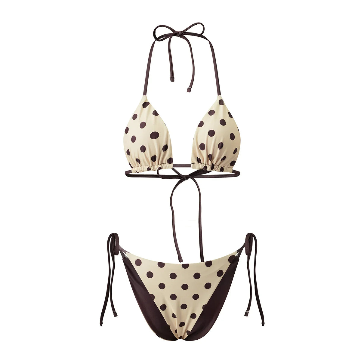 hirigin Women Reversible Two Piece Swimsuit Halter String Triangle Bikini Sets Tie Side Cheeky Thong Brazilian Bathing Suit