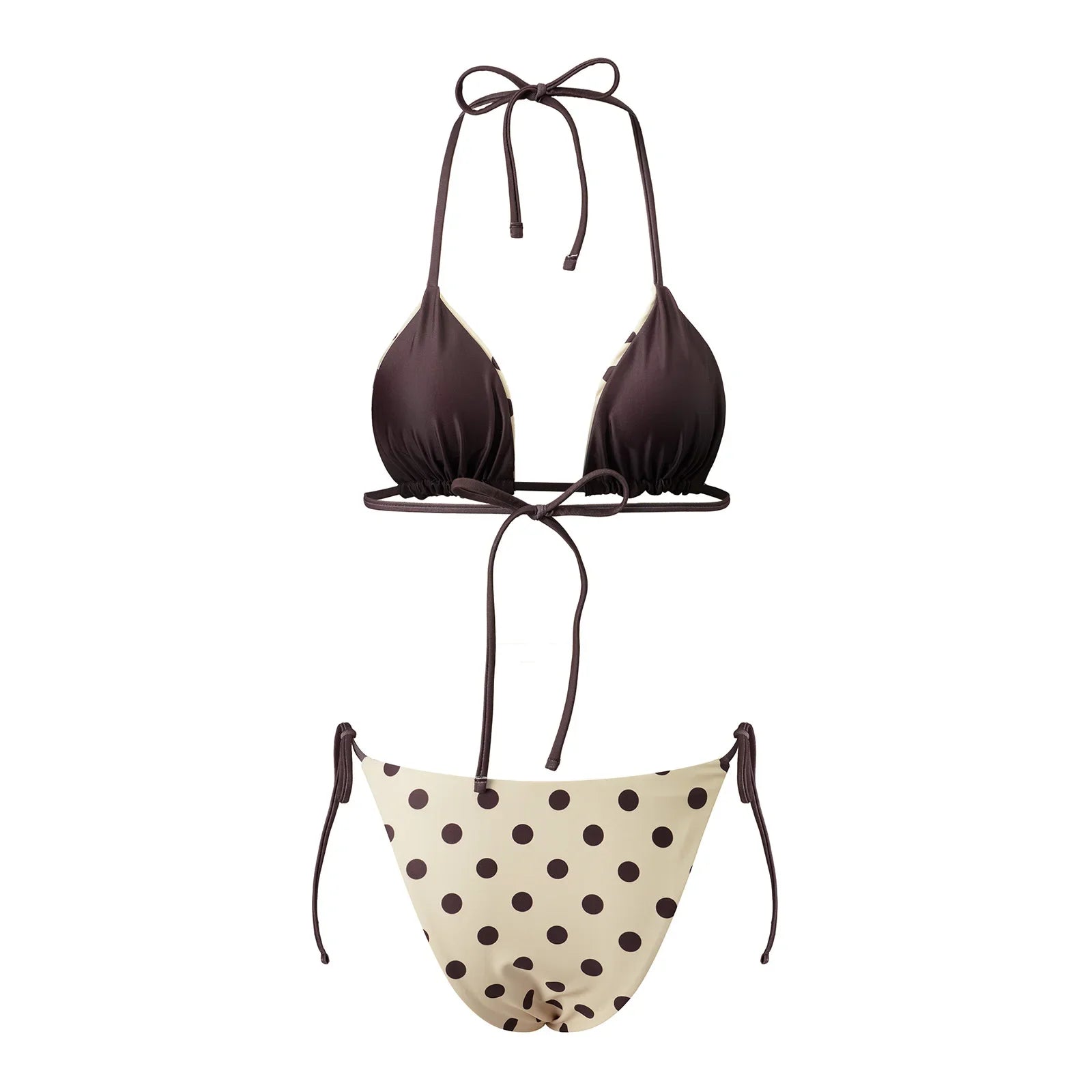 hirigin Women Reversible Two Piece Swimsuit Halter String Triangle Bikini Sets Tie Side Cheeky Thong Brazilian Bathing Suit