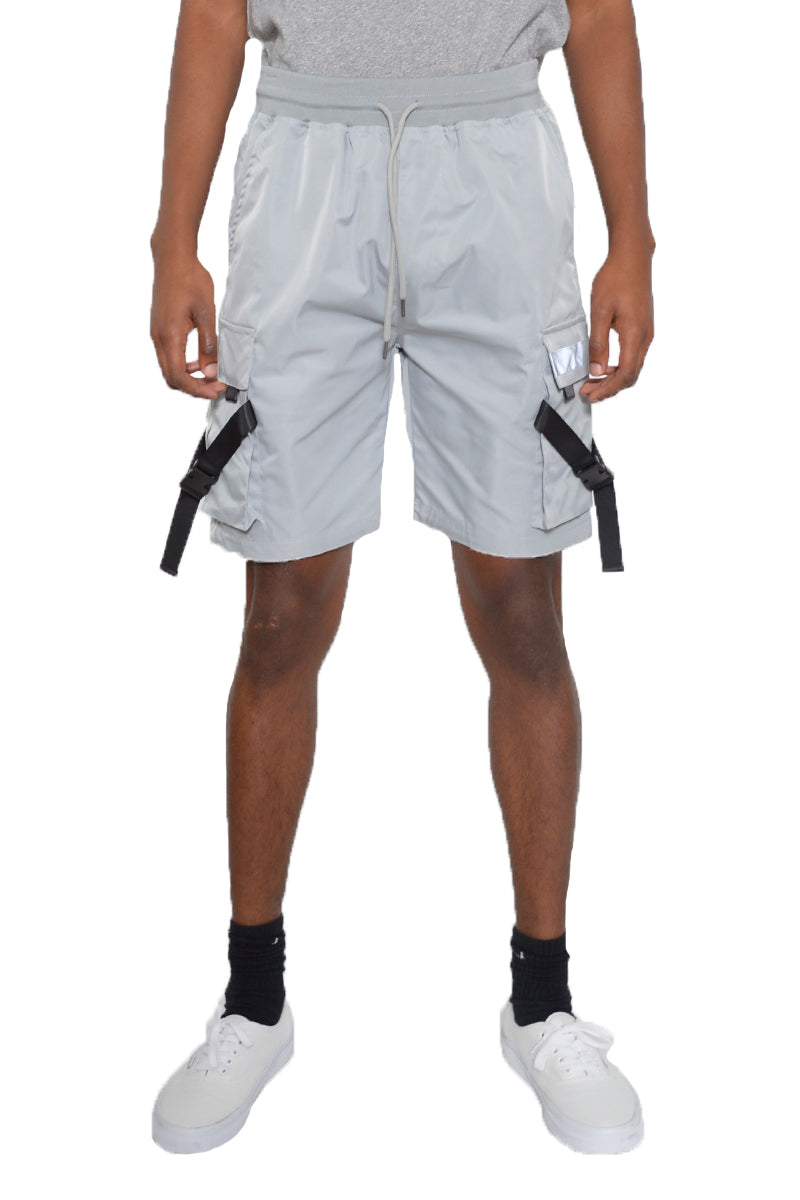 Men's Tactical Cargo Shorts with Straps & Buckle