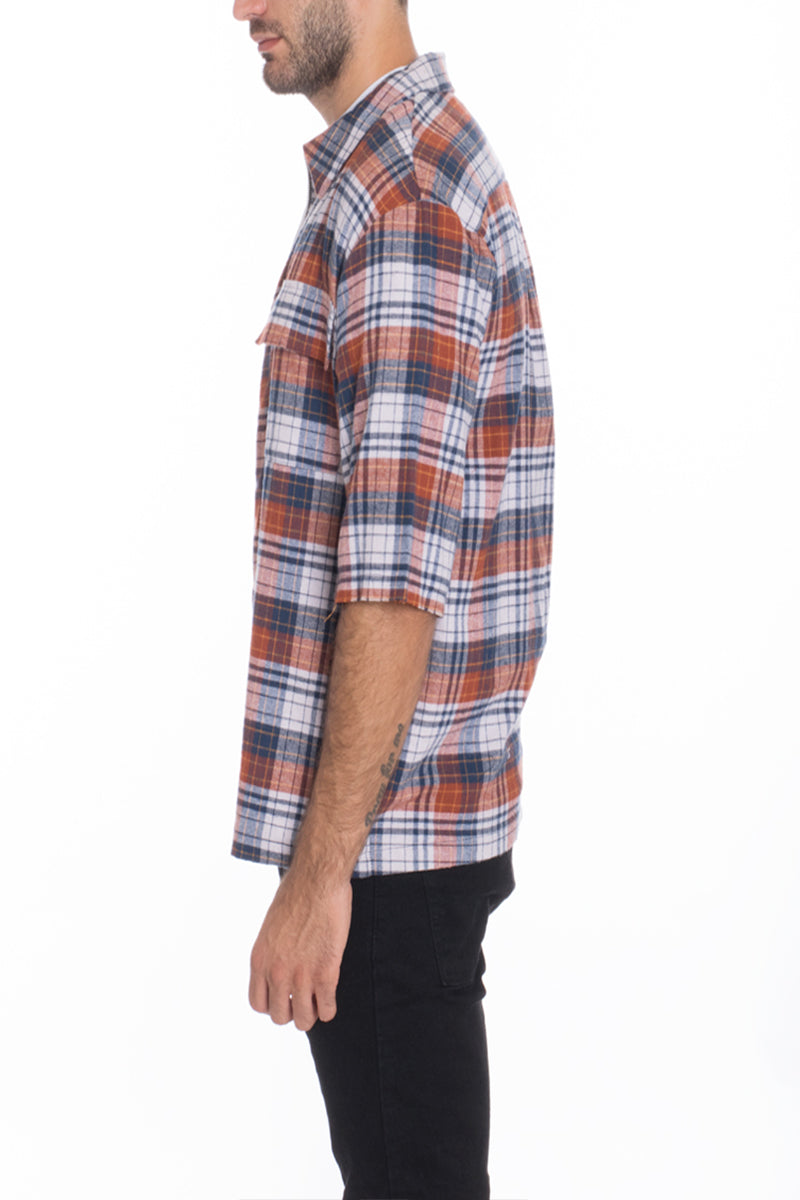 Corden Zip Up Flannel Shirt | Cotton-Poly Blend