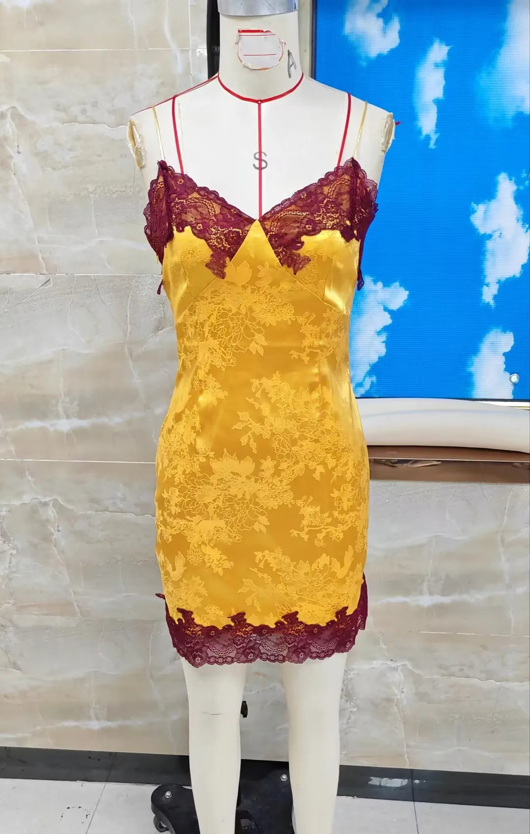 VacationGrabs  Women Y2K Lace Slip Dress Spaghetti Strap Floral Lace Trim Mini Dress for Date Night Cocktail Party Summer Sundress